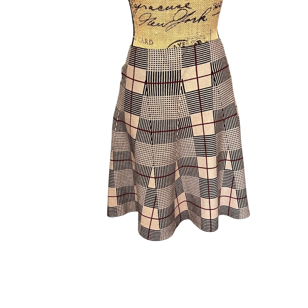 Max Studio Plaid Skirt A-Line Knee Length‎ Career Casual M/L